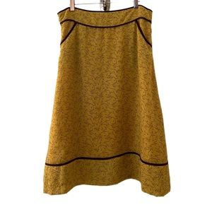 NWOT Nick & Mo Mustard/Brown Size 7 Midi Skirt